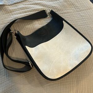 Black and white faux leather Crossbody bag